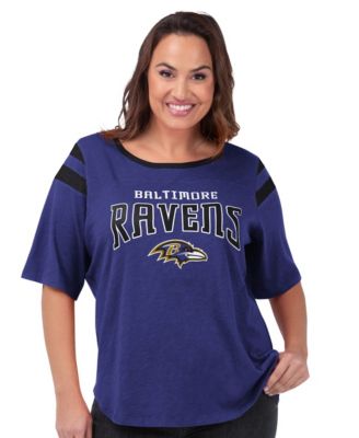 Women's Purple Baltimore Ravens Plus Size Linebacker T-Shirt