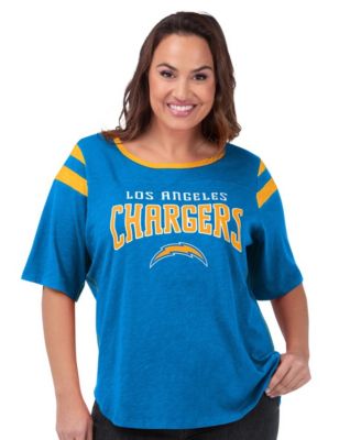 Women's Light Blue Los Angeles Chargers Plus Size Linebacker T-Shirt
