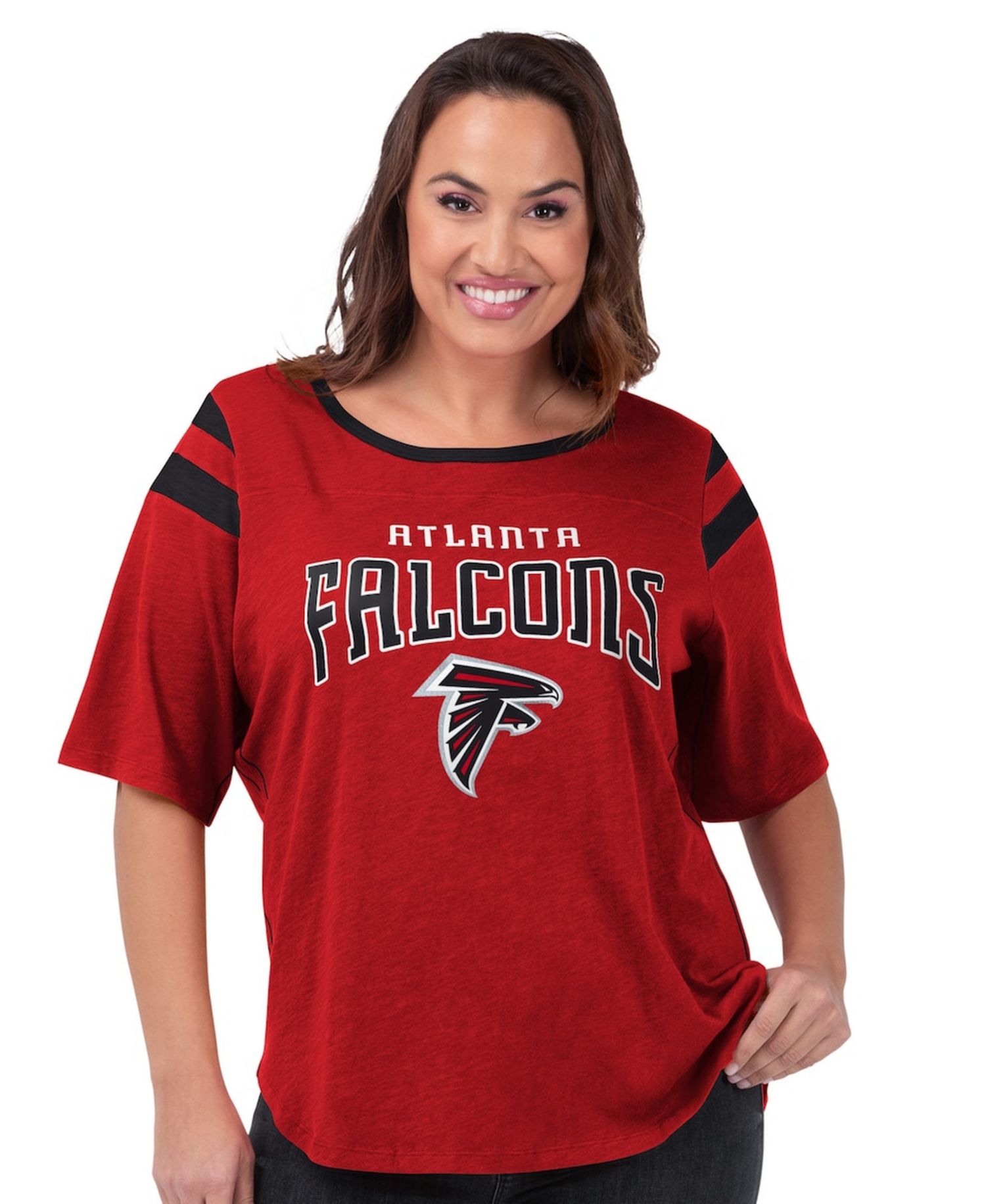 Women's Red Atlanta Falcons Plus Size Linebacker T-Shirt