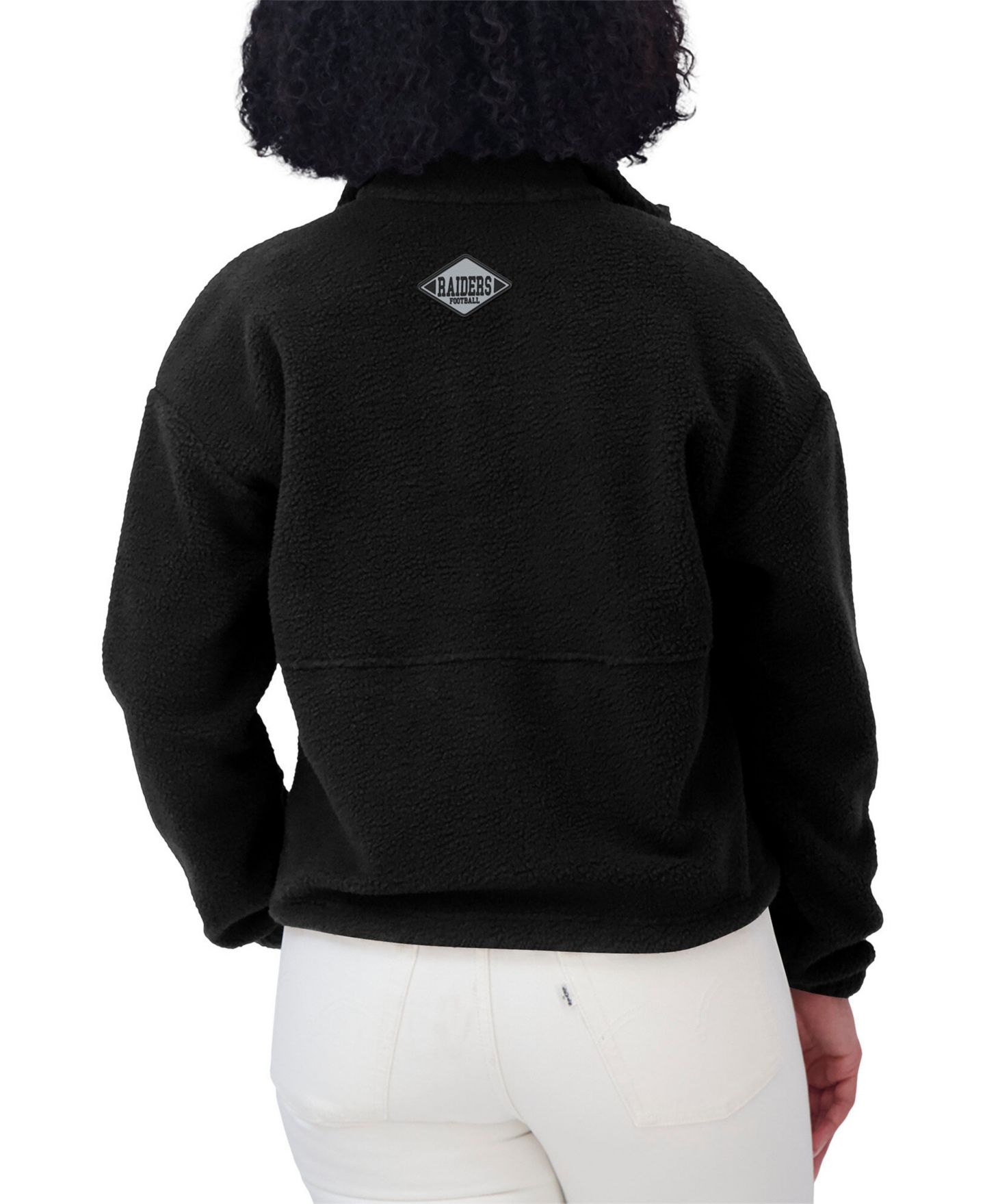 Женская куртка WEAR by Erin Andrews Black Las Vegas Raiders Polar Fleece Half-Zip — фото 5