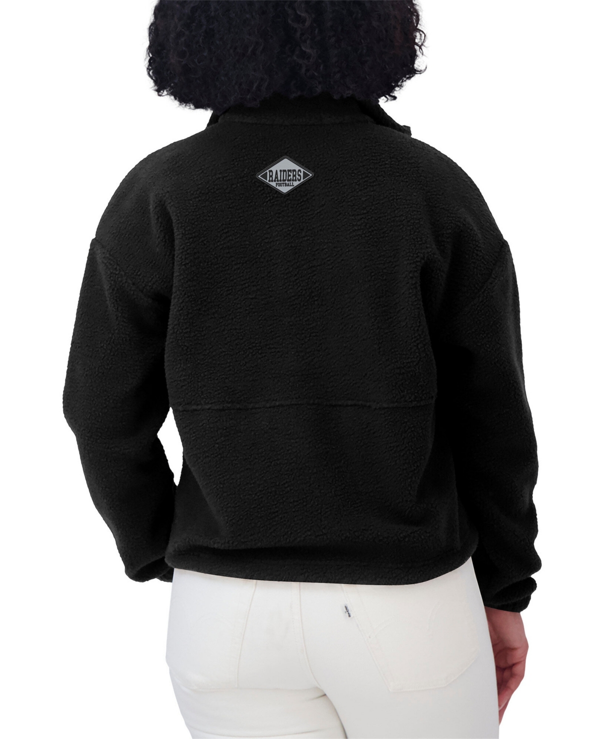 Wear by Erin Andrews Women's Black Las Vegas Raiders Polar Fleece Half-Zip Jacket