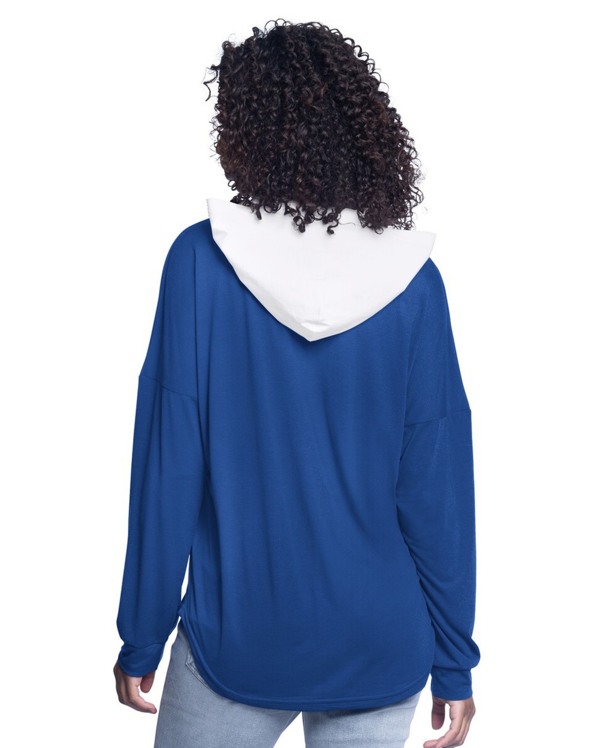 G-iii 4Her by Carl Banks Women's Royal Philadelphia 76ers Bench Player Oversized Long Sleeve Hoodie