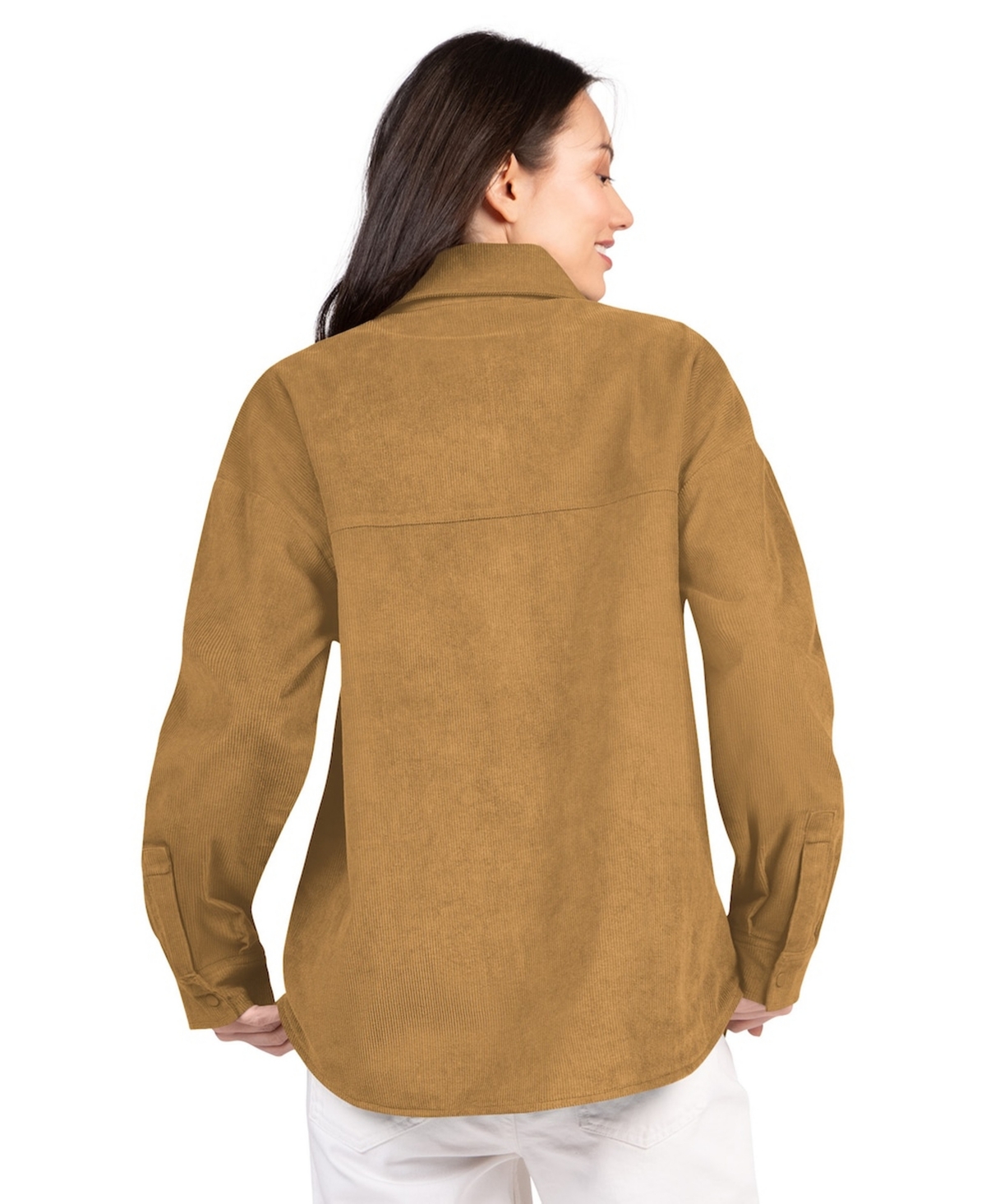 G-iii 4Her by Carl Banks Women's Brown Cincinnati Bengals Re-Match Corduroy Full-Snap Shacket