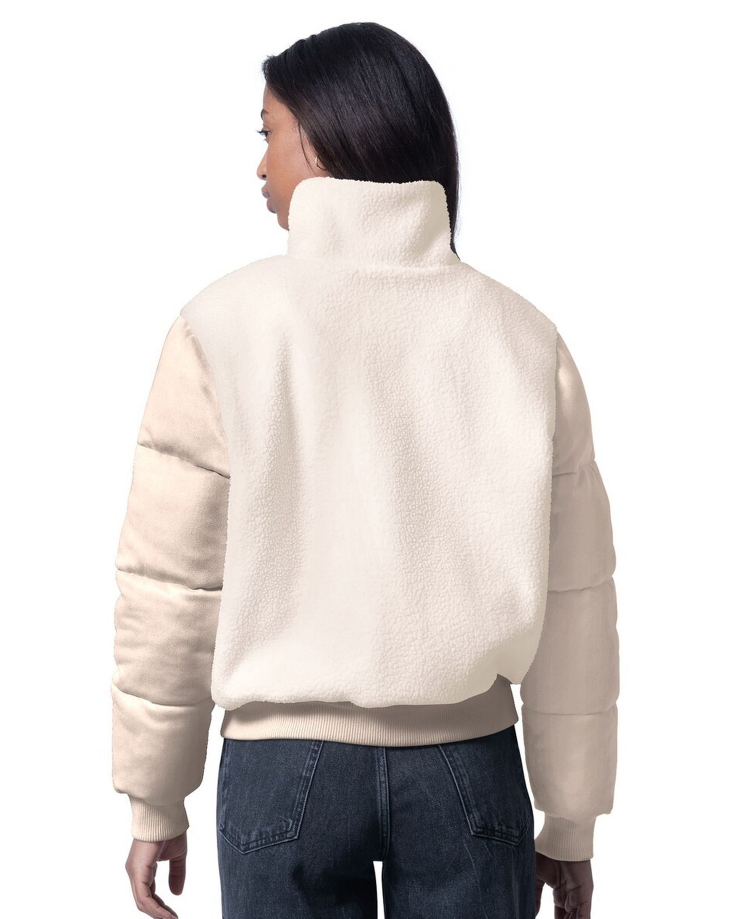 Women's Cream Buffalo Bills Cheerleader Sherpa Full-Zip Jacket