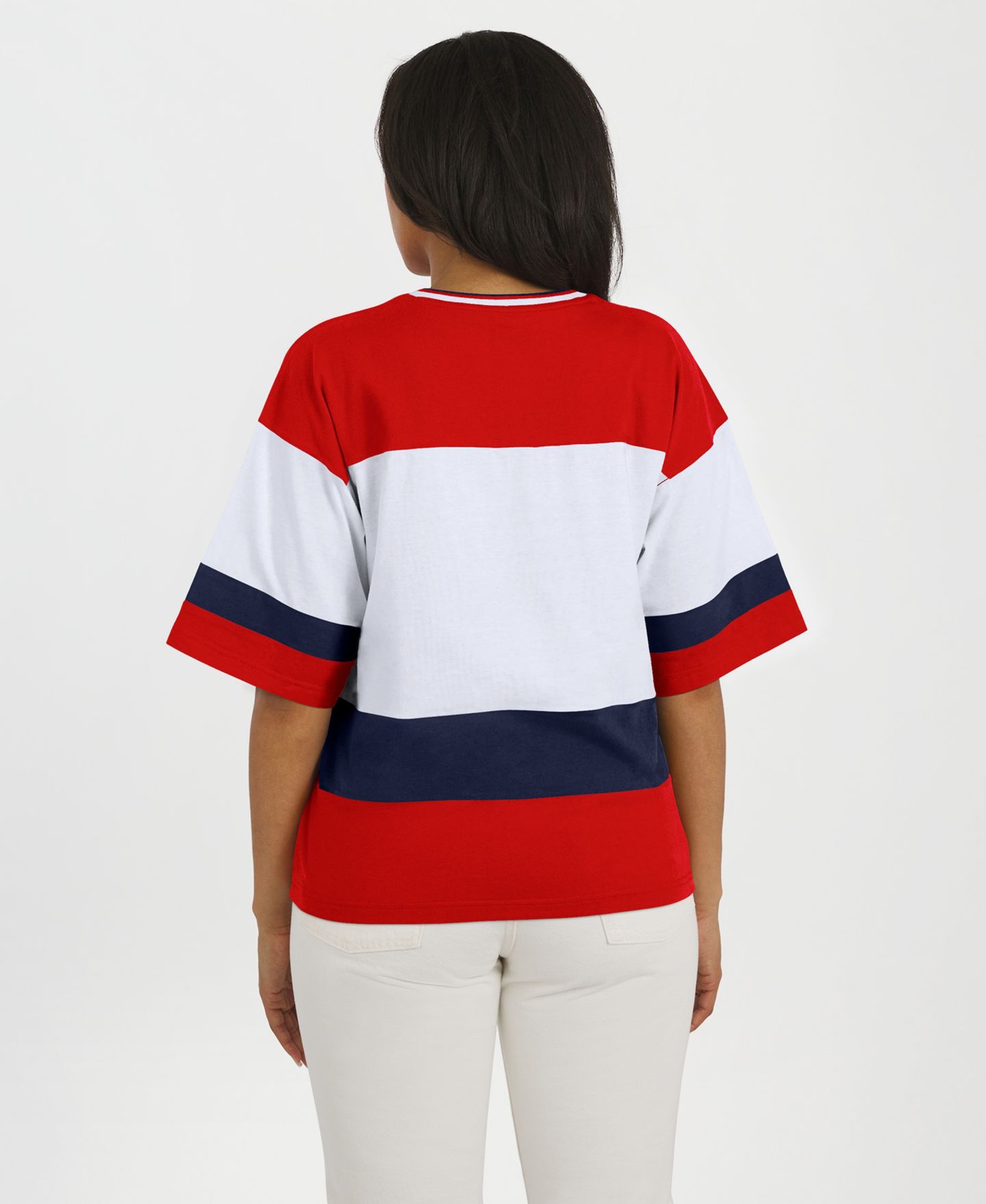 Женская футболка WEAR by Erin Andrews Red/White Washington Capitals Jersey Style — фото 5