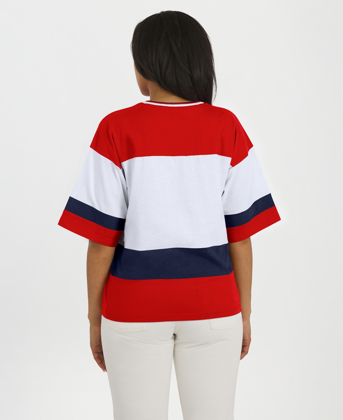 Wear by Erin Andrews Women's Red/White Washington Capitals Jersey Style T-Shirt