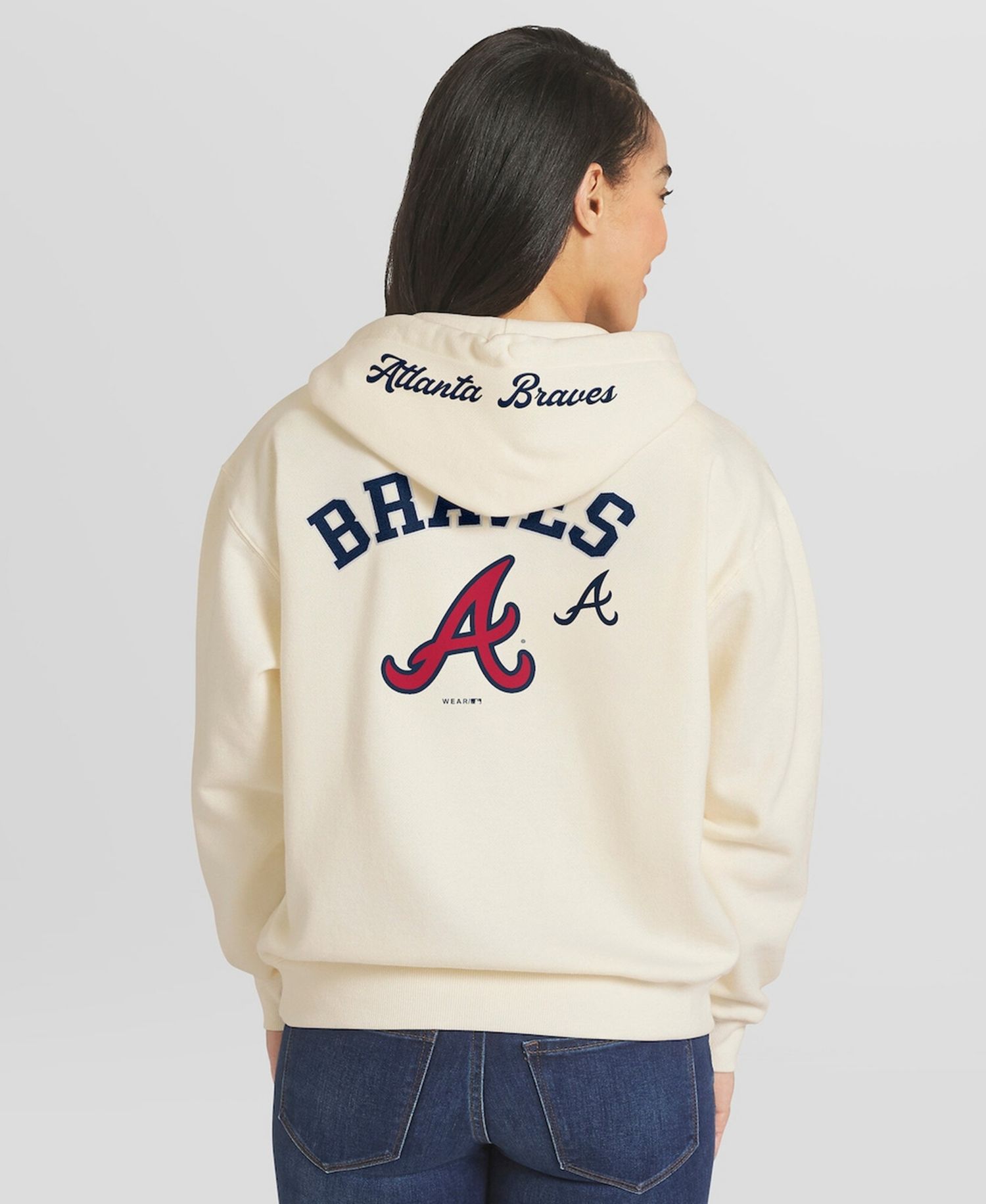 Women's Cream Atlanta Braves Full-Zip Hoodie