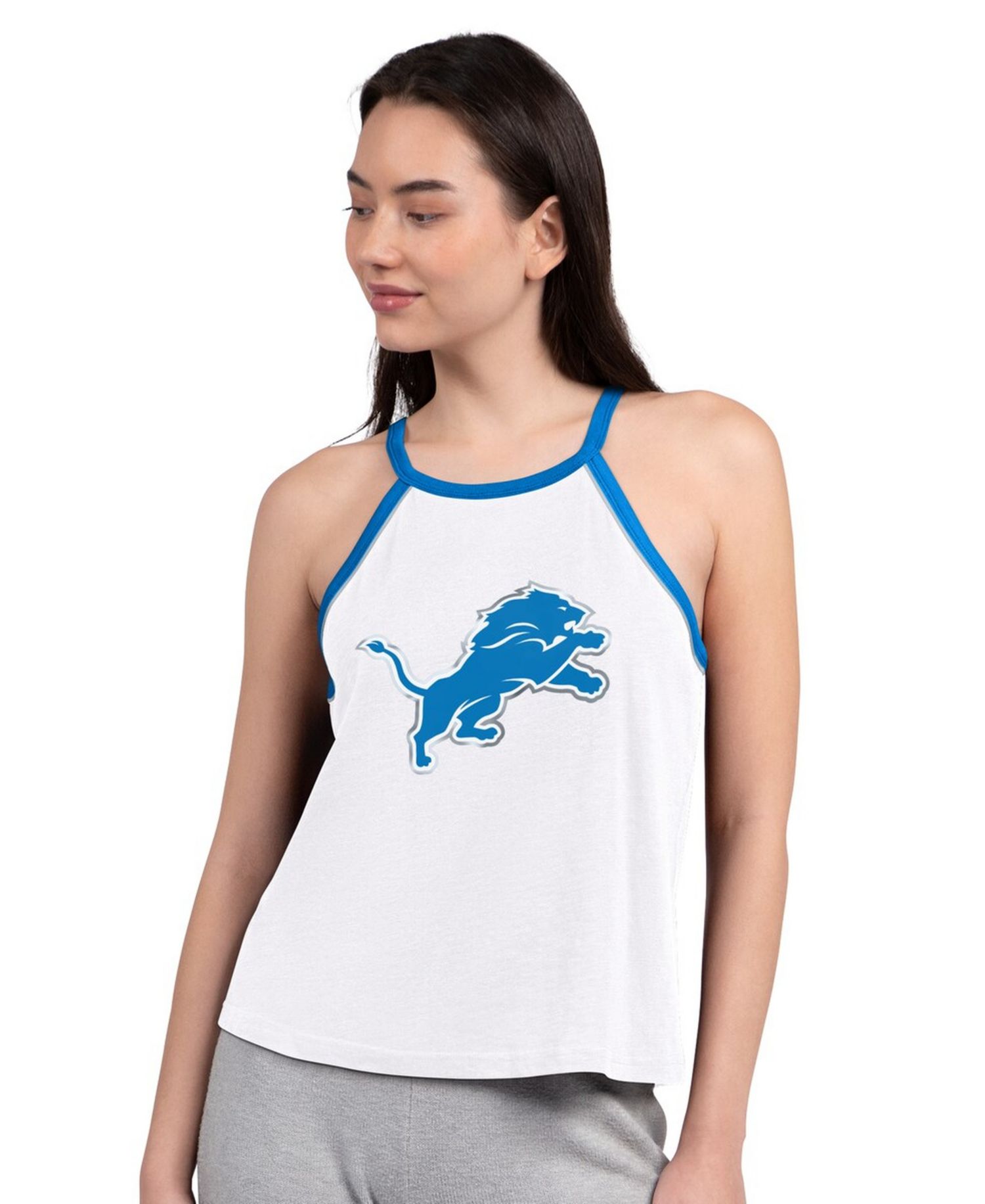 Women's White Detroit Lions Redemption Win Slub Tank Top