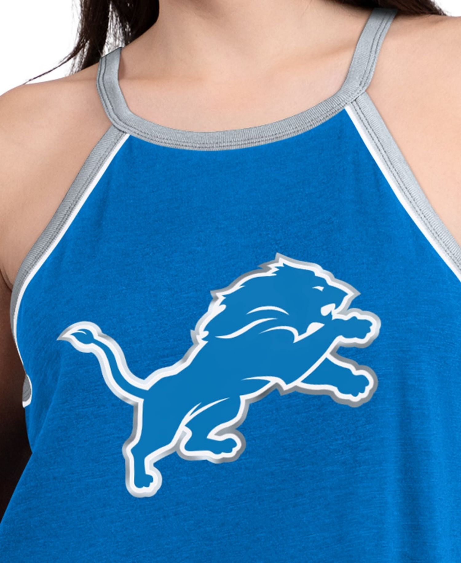 Women's Royal Detroit Lions Redemption Win Slub Tank Top
