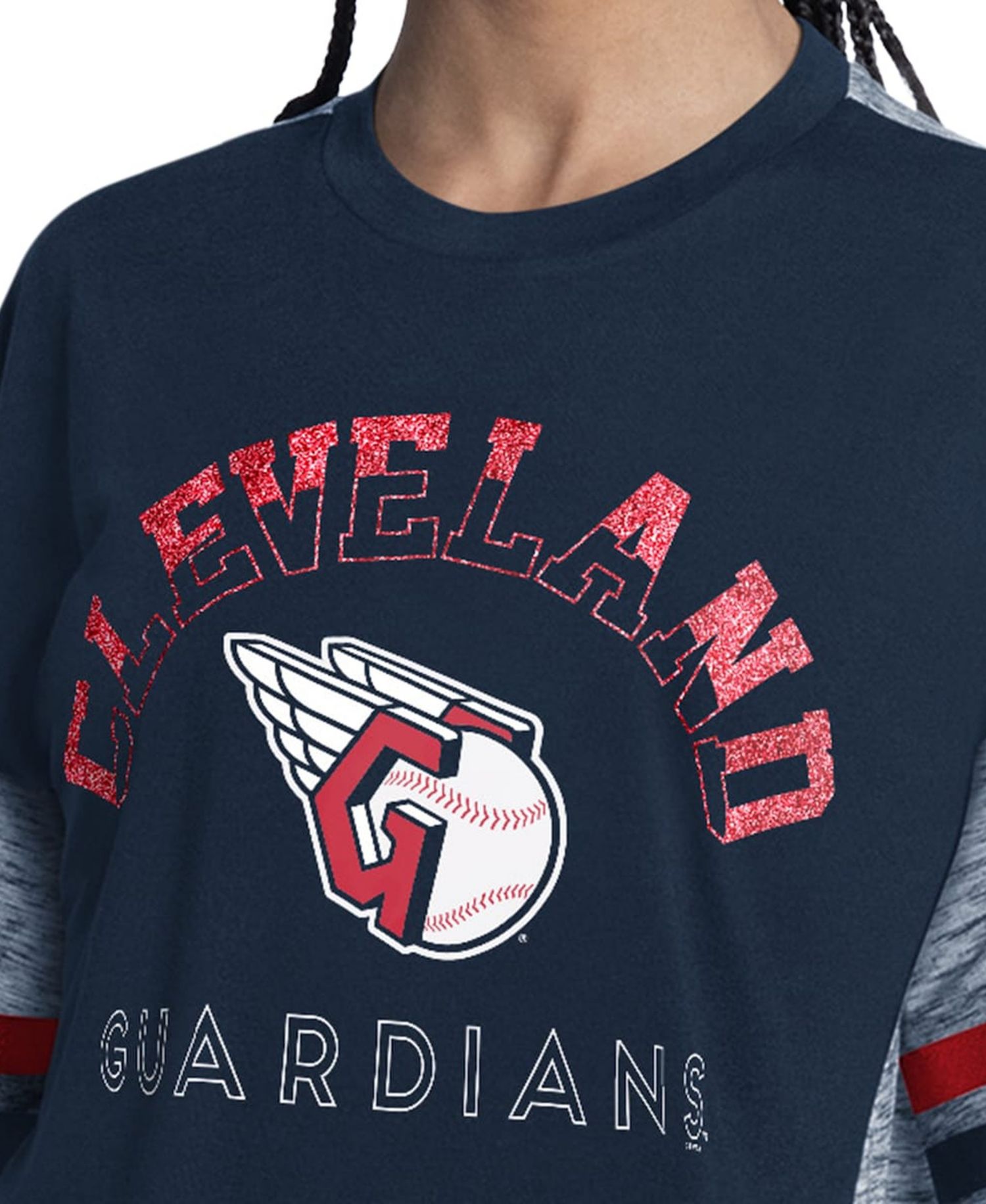 Women's Navy Cleveland Guardians Off-Season Oversized Top