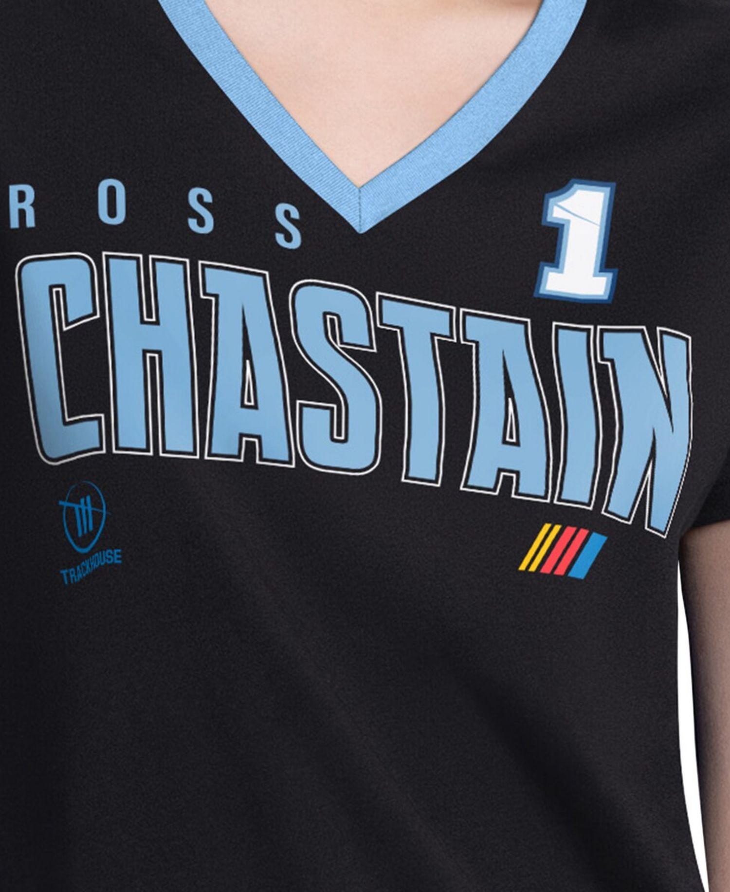 Women's Black Ross Chastain Best Team V-Neck T-Shirt