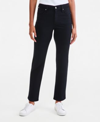 Petite Women's High-Waist Straight Ponte Pants