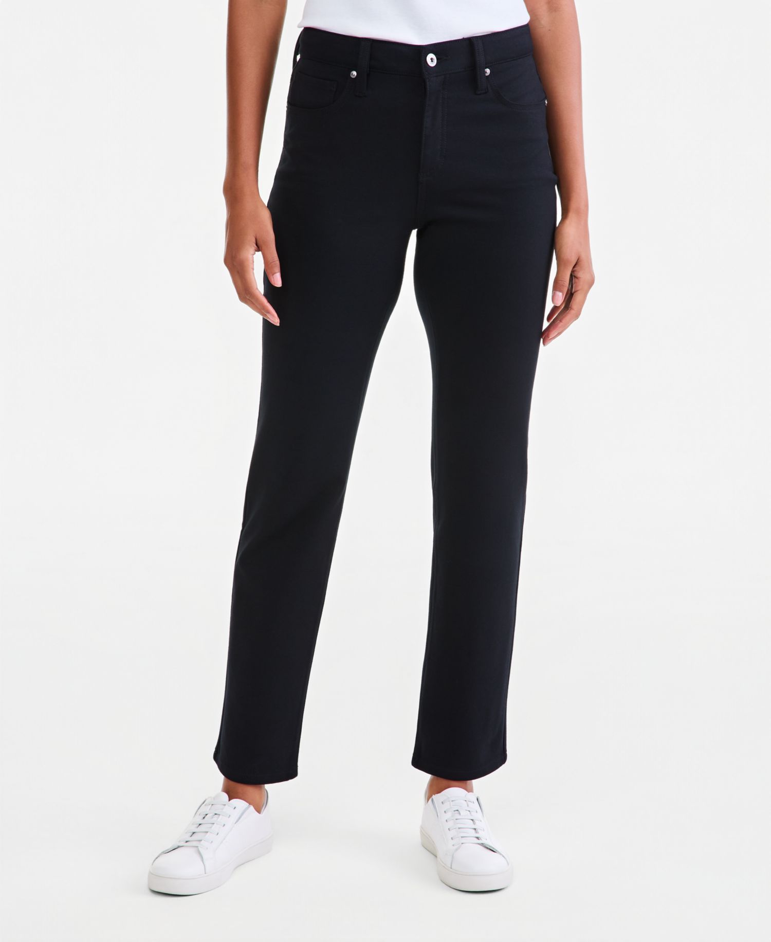 Women's High-Rise Straight-Leg Ponte Pants