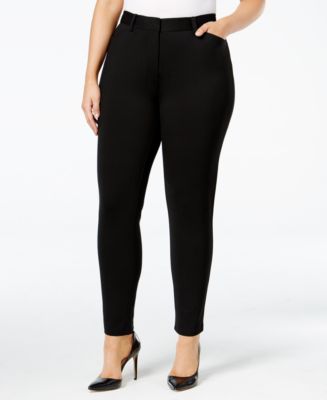 Calvin Klein Plus Size Ponté Skinny Compression Pants - Pants & Capris ...