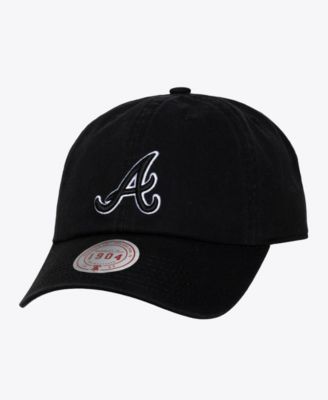 Men's and Women's Black White Atlanta Braves 1904 Strapback Adjustable Hat