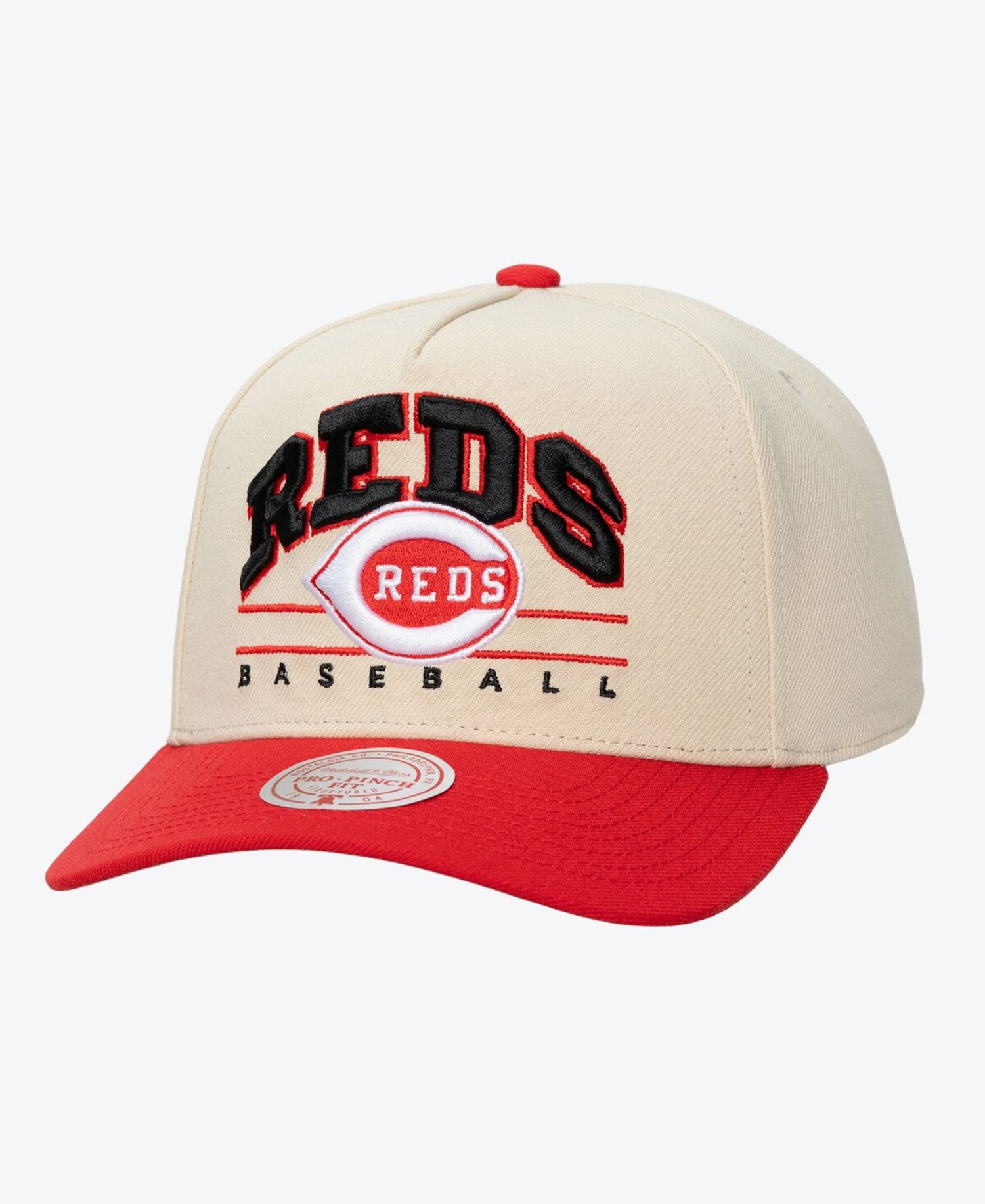 Men's and Women's Cream Cincinnati Reds Retro Arch Pro Pinch Snapback Hat