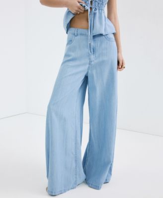 Women's Mid-Rise Palazzo Jeans