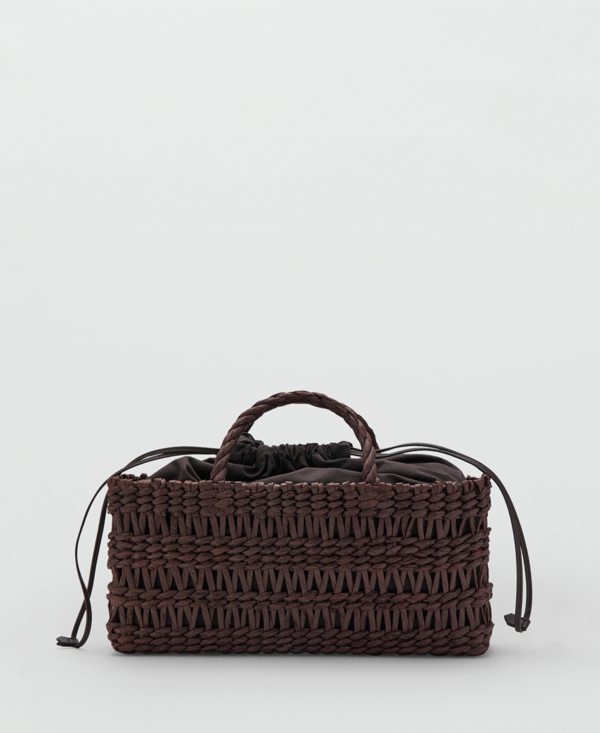 Mango Women's Medium Natural Fiber Tote Bag - Chocolate