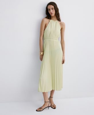 Women's Pleated Halter Neck Dress