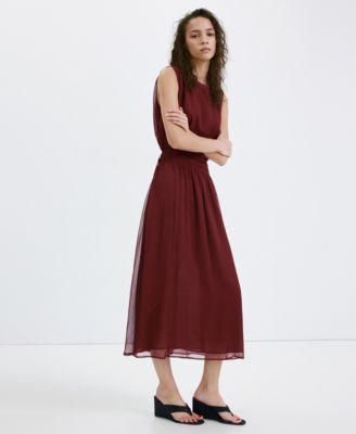 Women's Gathered Waist Flowy Dress