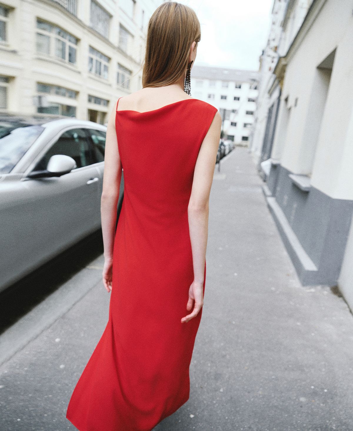 Mango Women's Side Ruched Asymmetric Dress view 3 — MAYCSS fashion products