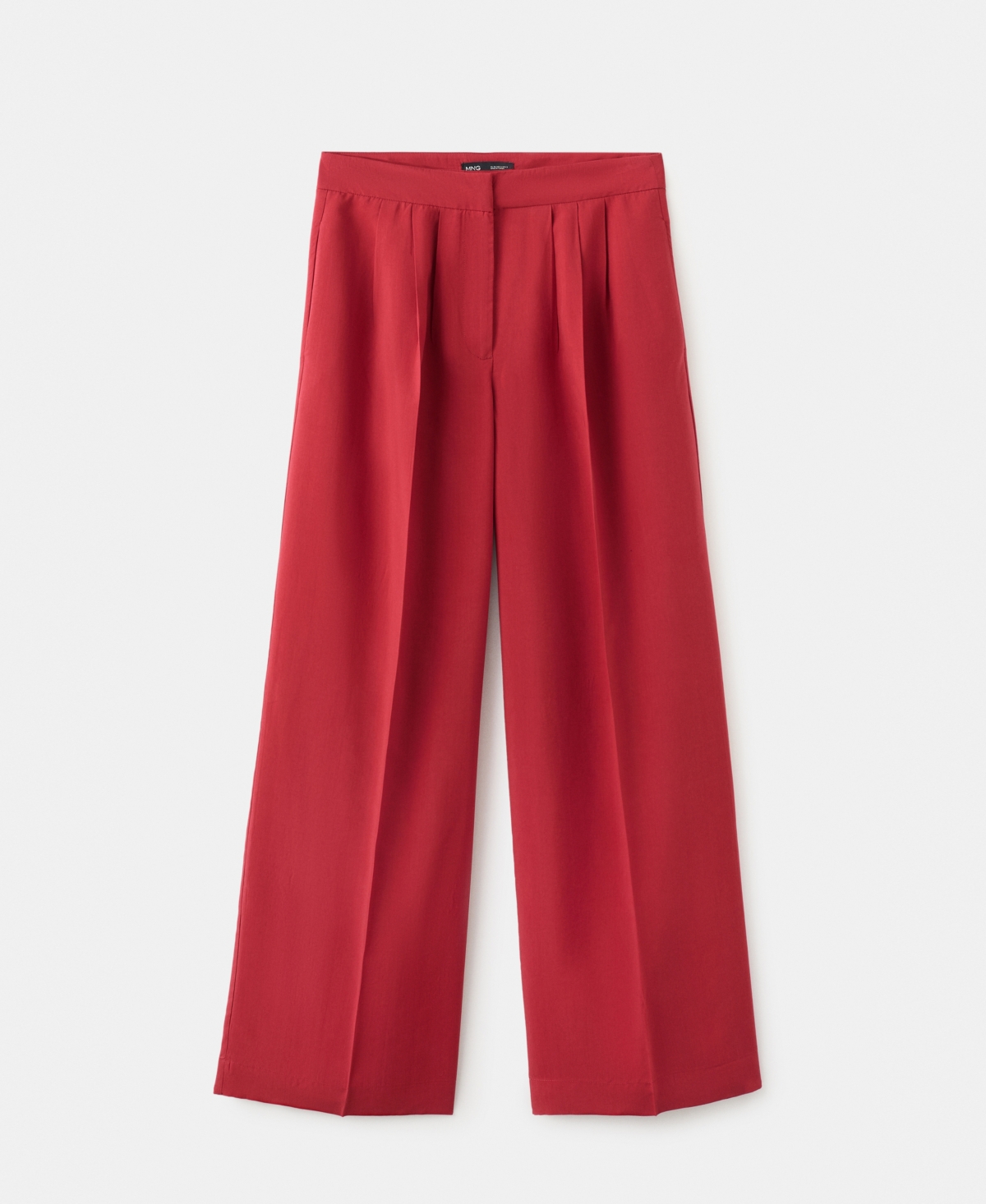 Mango Straight Lyocell Pants In Red