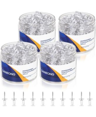 800 PCS Clear Push Pins, Standard Thumb Tacks with Steel Point and Plastic Head for Bulletin Cork Board, Office School