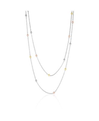 Dorissa Multicolour Sterling Silver Beaded Double Necklace