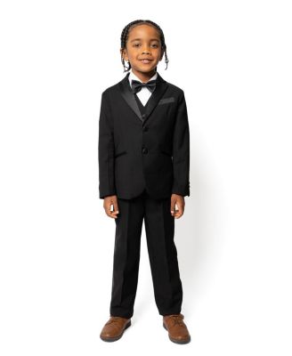 Toddler Boys Slim Fit 5-Piece Shirt, Bowtie, Jacket, Vest and Pants Tuxedo Set
