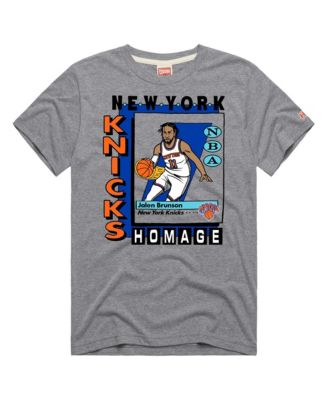 Men's and Women's Jalen Brunson Gray New York Knicks Topps Trading Card Tri-Blend T-Shirt