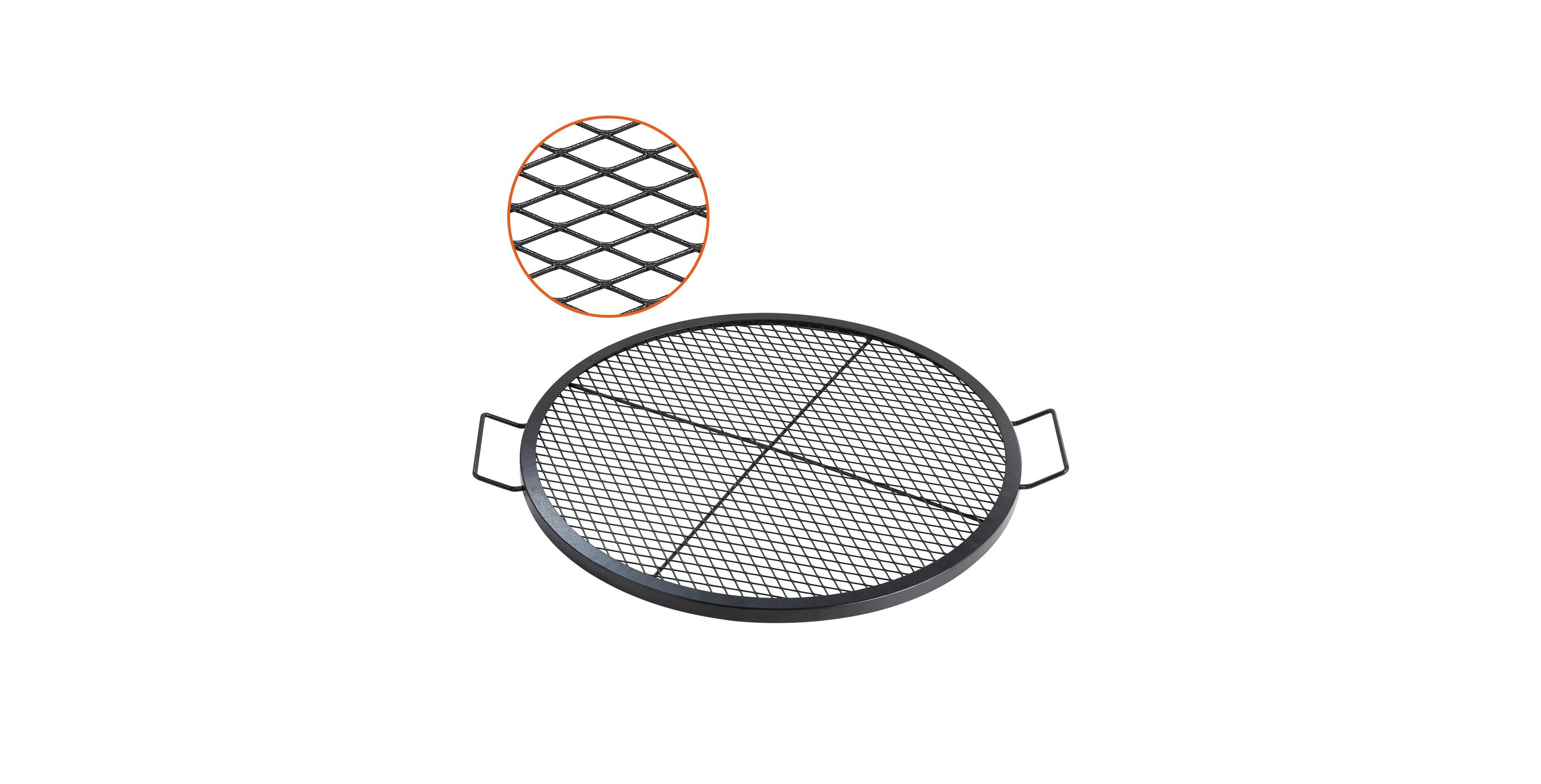 Cozito X-Marks Fire Pit Grill Grate, 30 inches Round Q235 Steel Cooking Grid with Handle