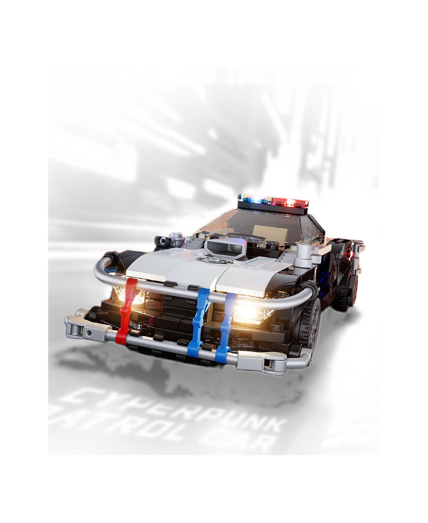 Детский конструктор Lumibricks Cyberpunk Police Patrol Car 372-Piece Lighted Building Set, Ages 8-10 — фото 2