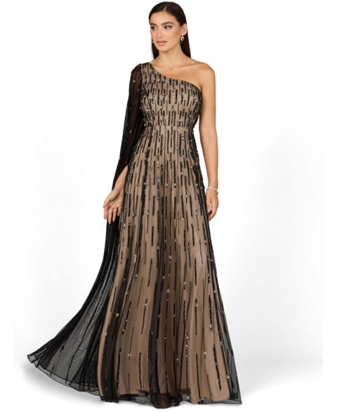 Женские платья Lara One Shoulder A-Line Gown, цвет: Чёрный
