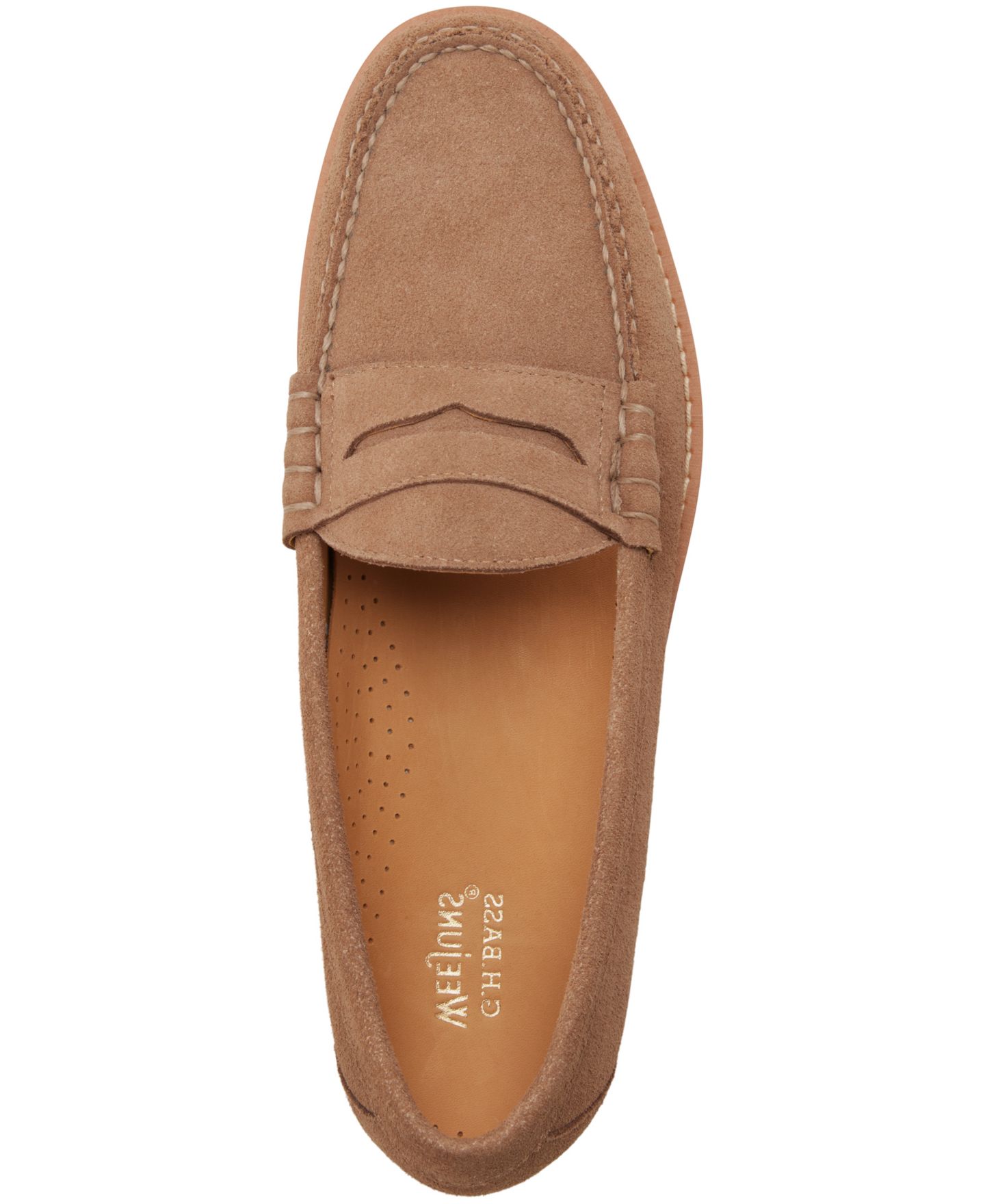 Мужские туфли G.H.BASS Larson Classic Suede Penny, цвет: Устричный — фото 4