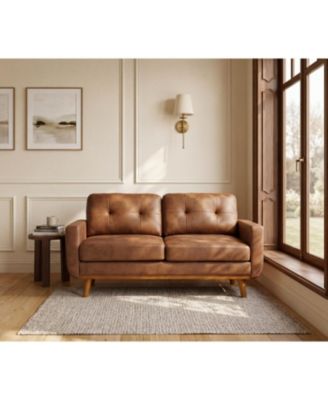 65 inch Small Loveseat, Comfy Mini Cloud Couch, breathable Foil fabric and solid wood legs, for Living Room Apartment