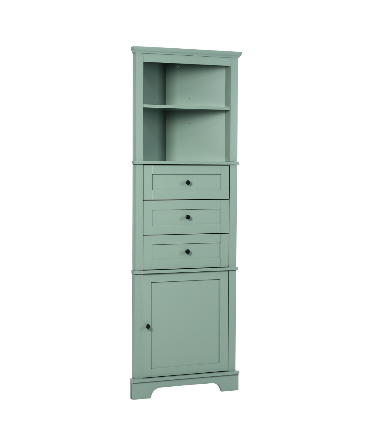 Midola Triangle Tall Cabinet with 3 Drawers and Adjustable Shelves for Bathroom, Kitchen or Living Room, Mdf Board with Painted Finish