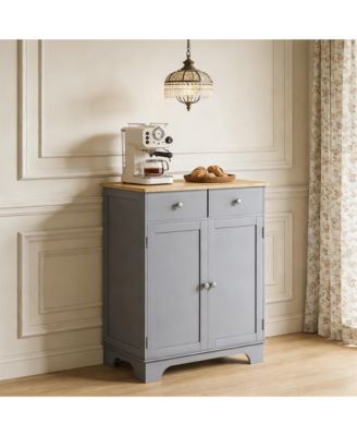 Storage Cabinet with 2 Drawers and Adjustable Shelves, Bathroom Organizer Cabinet