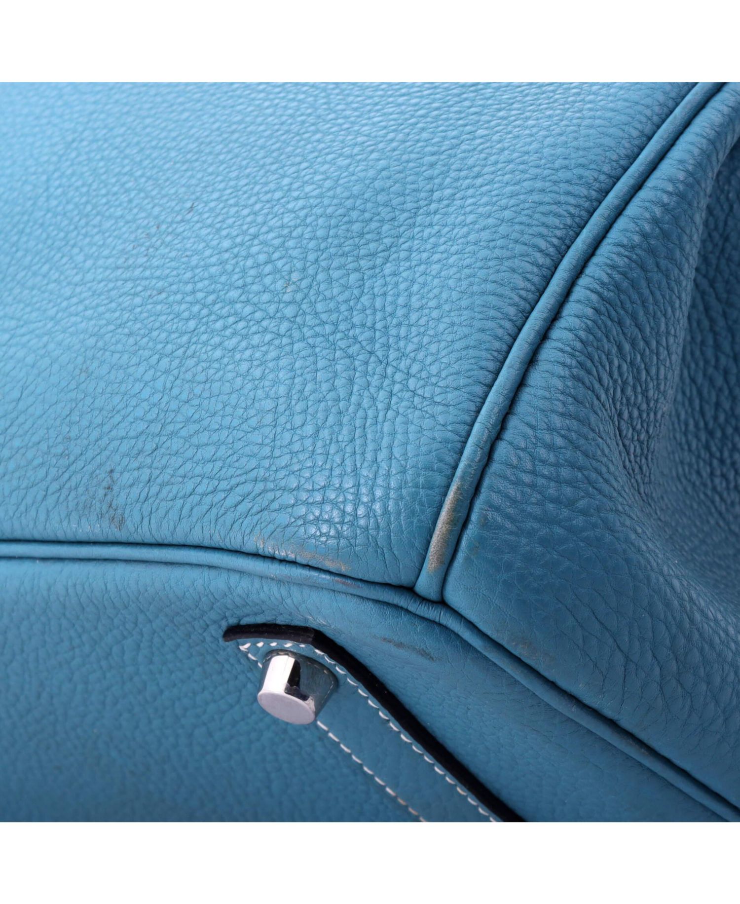 Birkin 35 Handbag Blue Togo with Palladium Hardware