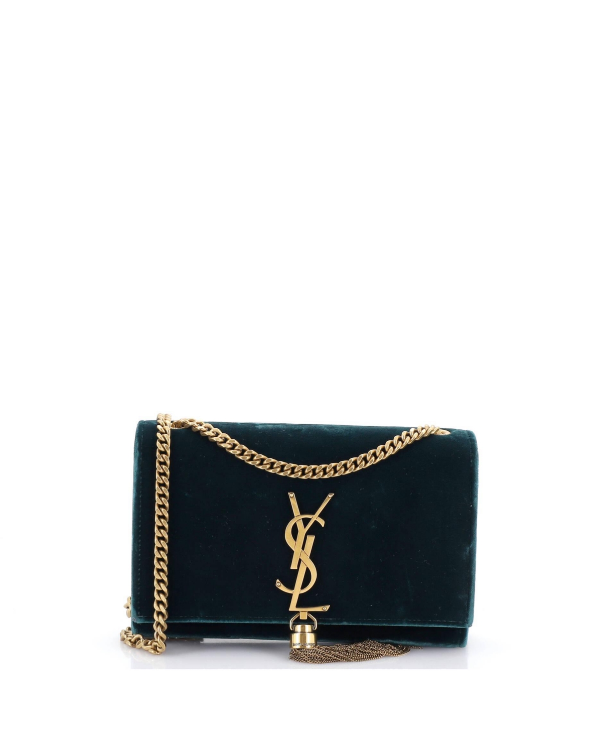Pre-Owned Saint Laurent Small Classic Monogram Tassel Crossbody Bag Velvet