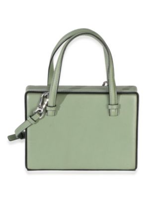 Green Calfskin Top Handle Postal Bag