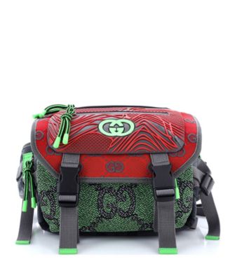 Buckle Flap Chest Strap Backpack GG Fabric with Rubber