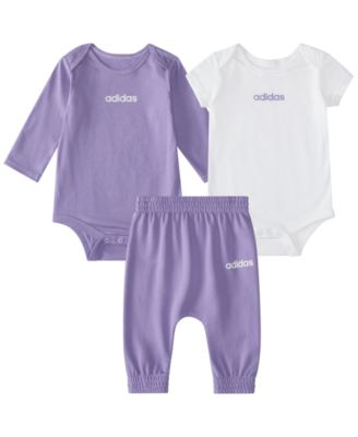 Baby Girls' Crewneck Bodysuit and Pants, 3-Piece Set