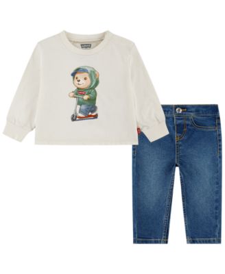 Baby Boys' Scooter Long-Sleeve T-Shirt and Jeans, 2-Piece Set
