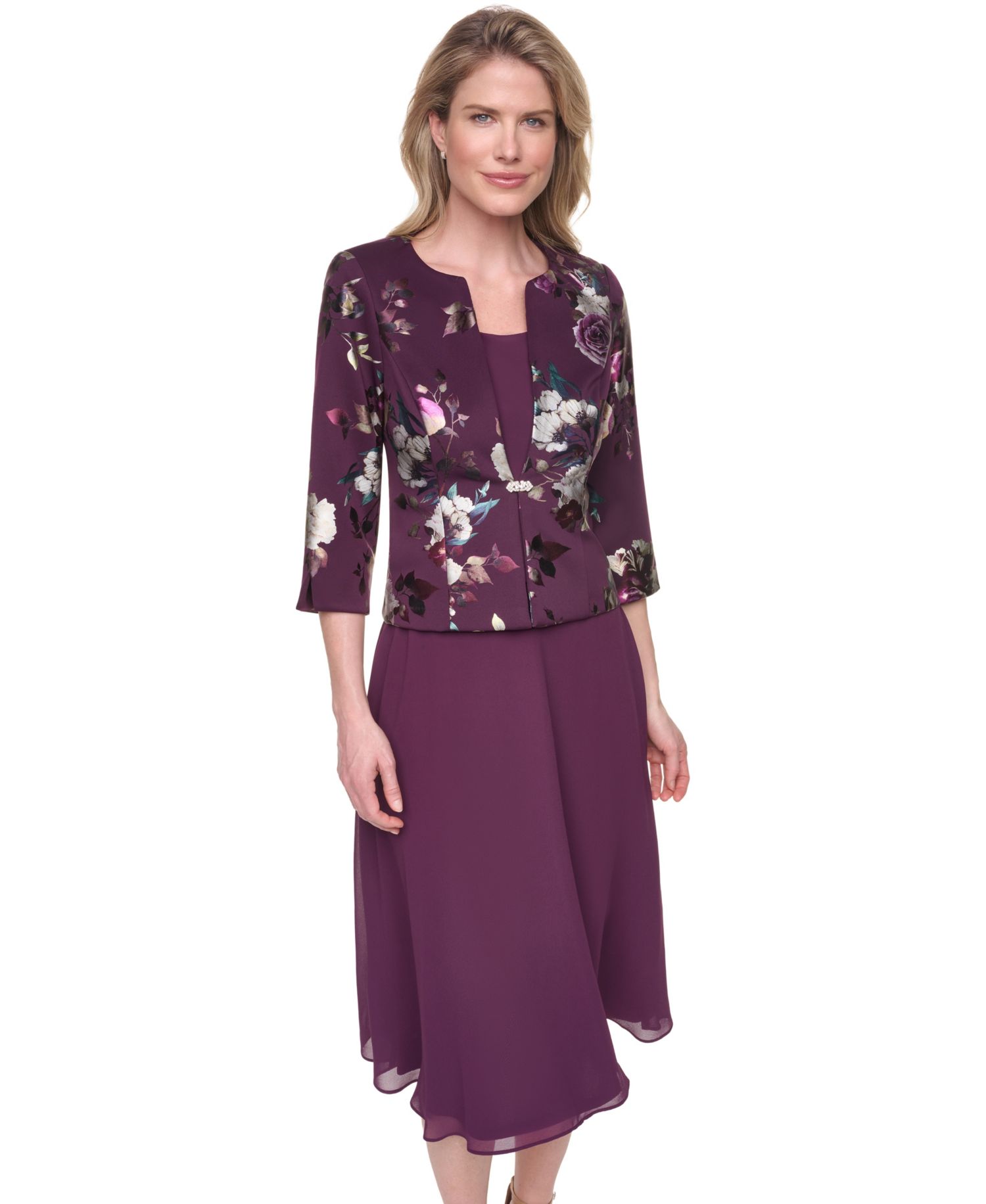 Petite Removable Jacket & Sleeveless Dress, 2-Piece Set