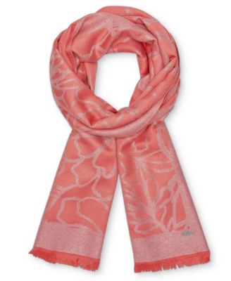 Women's Modern Lurex Floral Wrap Scarf