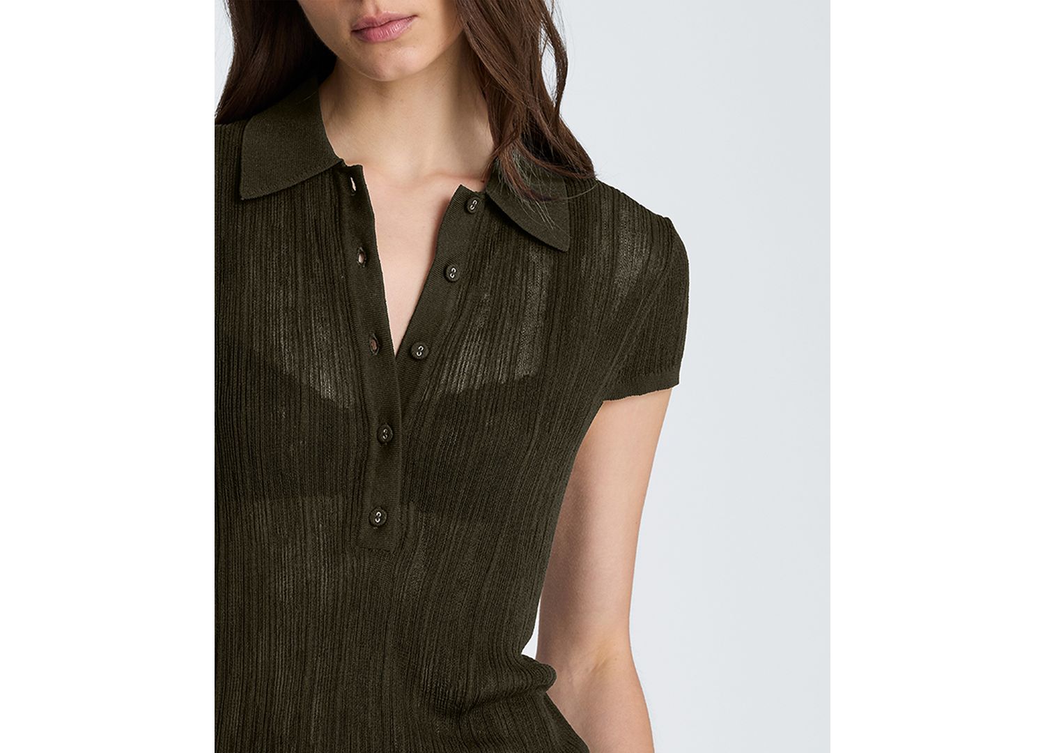 Women's Short-Sleeve Polo Sweater Top
