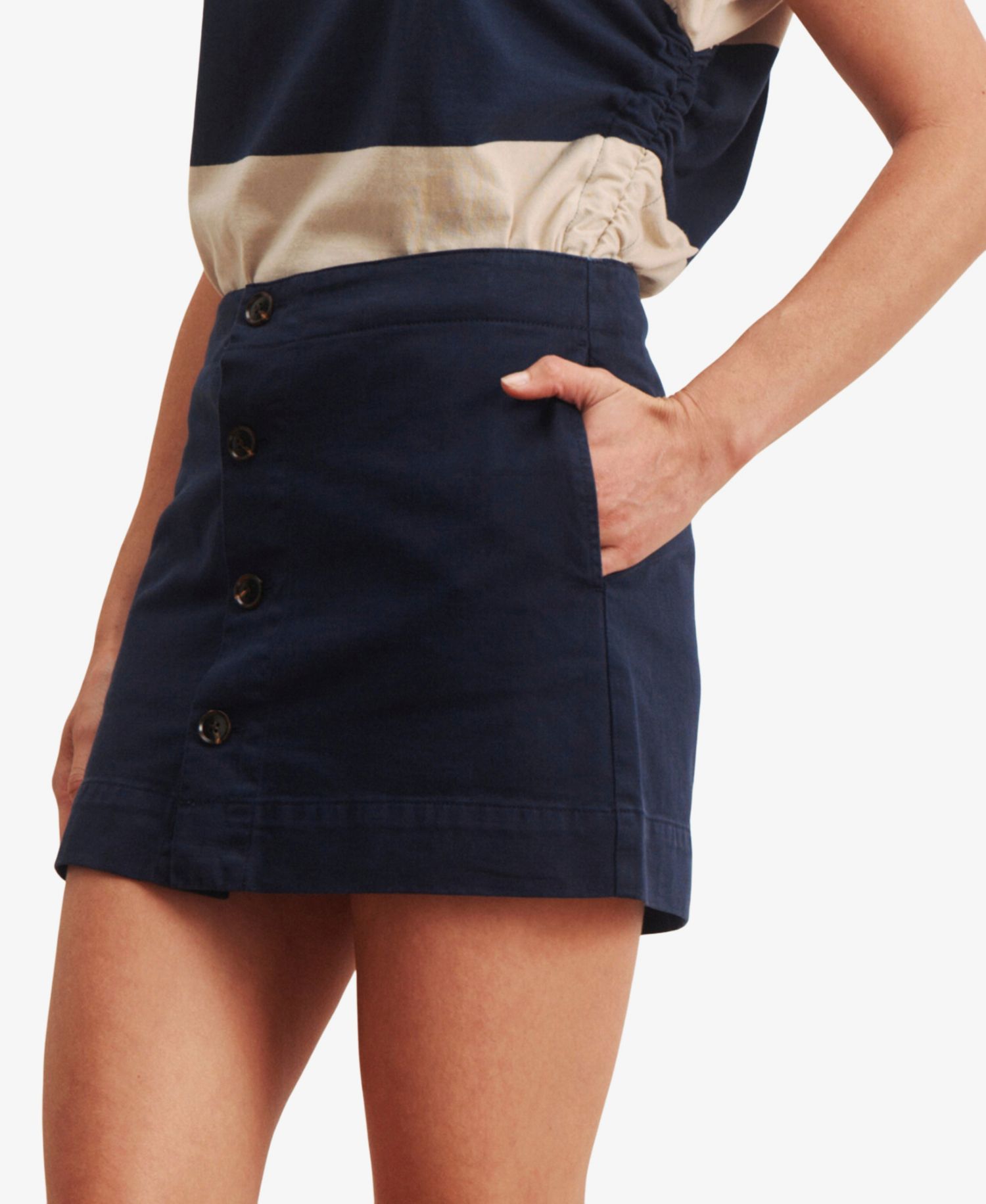 Women's Button-Front Mini Skirt