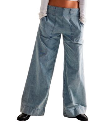 Women's Mid-Rise Wide-Leg Utility Jeans
