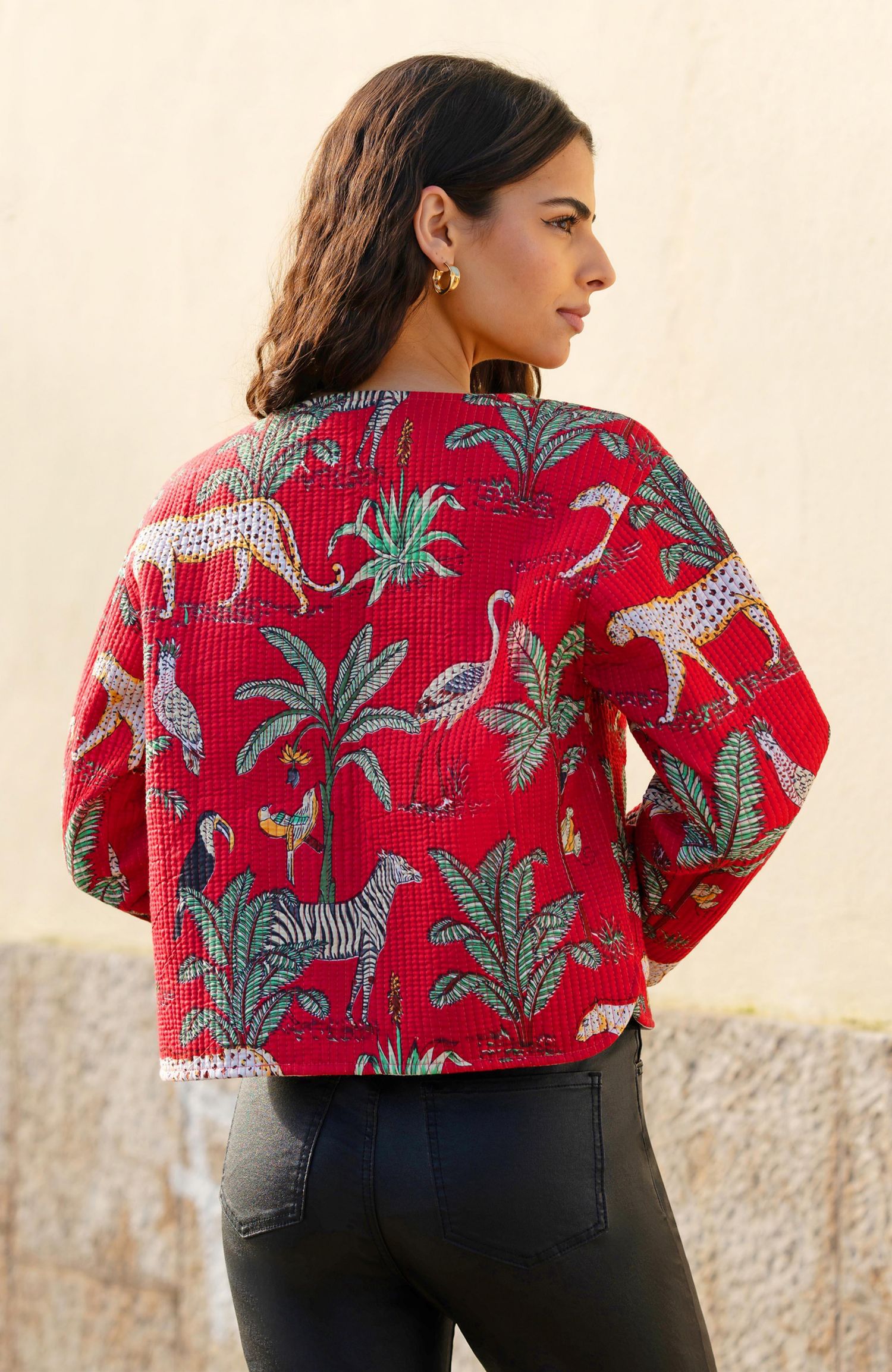 Women's Animal Reversible Cropped Quilted Jacket