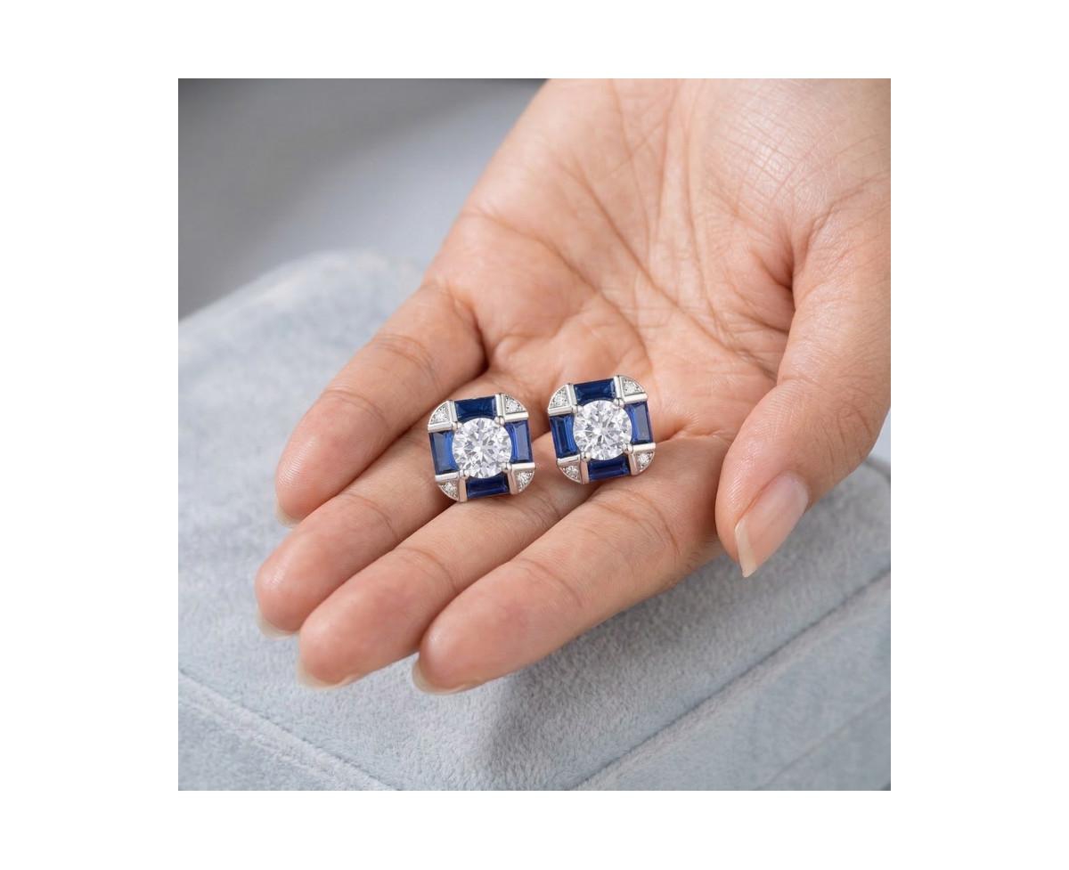 Rachel Glauber Dainty Gold Plated Vintage Cz Cushion Earrings